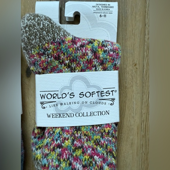 2-pairs World’s Softest Women's Weekend Collection Socks - Pink and Multicolor - Picture 4 of 4